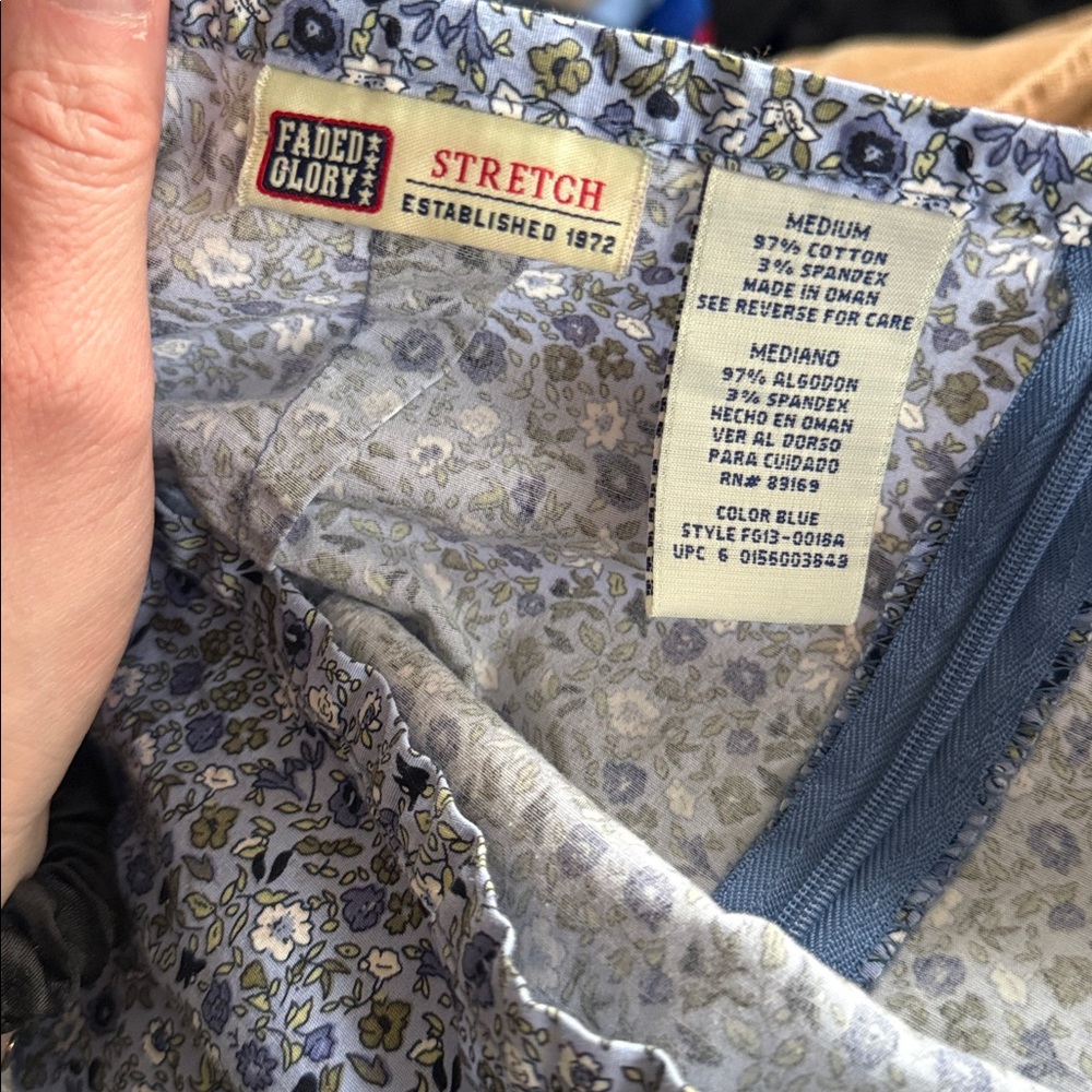 Faded Glory Blue Floral A-Line Skirt medium - Picture 5 of 6